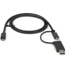 StarTech.com 3ft (1m) USB-C laidas su USB-A adapteriu – Hibridinis 2-in-1 USB-C laidas su USB-A – USB-C į USB-C (10Gbps/100W PD), USB-A į USB-C (5Gbps) – Idealus hibridinei dokų stočiai