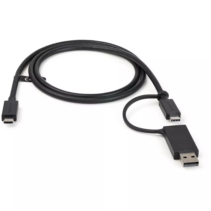 StarTech.com 3ft (1m) USB-C laidas su USB-A adapteriu – Hibridinis 2-in-1 USB-C laidas su USB-A – USB-C į USB-C (10Gbps/100W PD), USB-A į USB-C (5Gbps) – Idealus hibridinei dokų stočiai