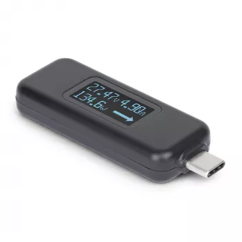 „StarTech.com“ USB-C galios testeris, skaitmeninis multimetras, dvipusis įtampos ir srovės matuoklis, iki 240 W PD EPR, nešiojamas USB-C kabelio ir prievado galios matuoklis