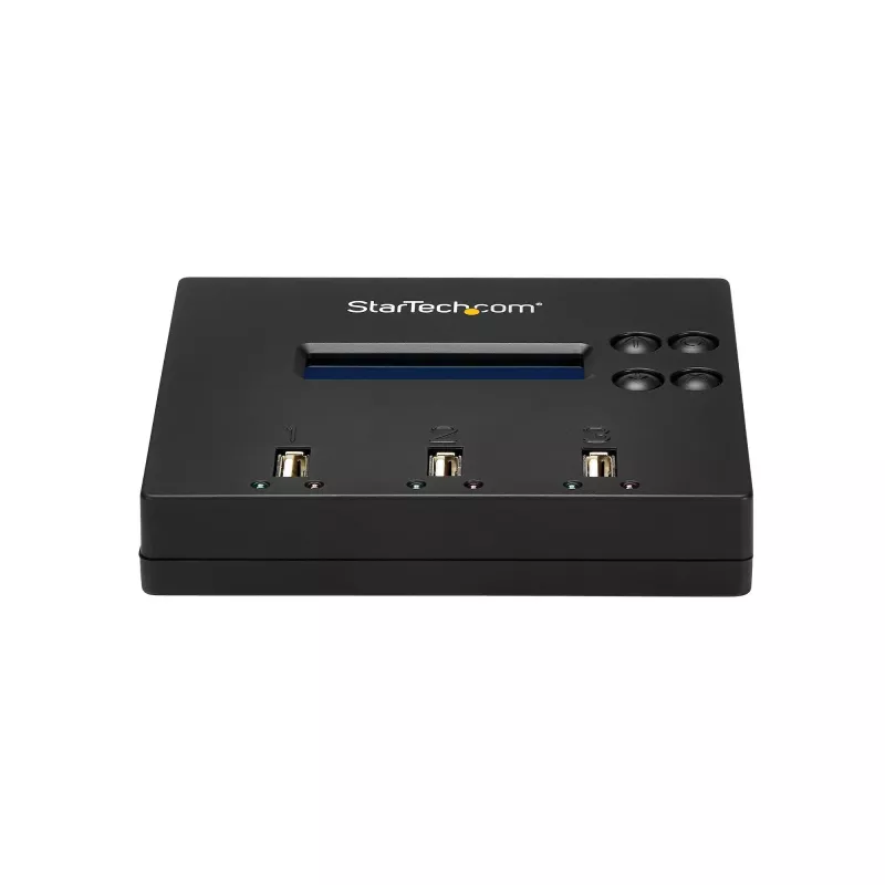 „StarTech.com“ nepriklausomas USB atmintukų kopijavimo ir trynimo įrenginys 1:2, 1,5 GB/min, LCD ekranas