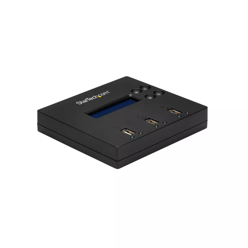 „StarTech.com“ nepriklausomas USB atmintukų kopijavimo ir trynimo įrenginys 1:2, 1,5 GB/min, LCD ekranas
