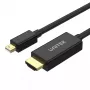 Unitek V1152A Mini DisplayPort į HDMI laidas, 2 m, HDMI 1.4, 4K@30Hz, HDCP 2.0, paauksuoti kontaktai, juodas