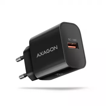 Sieninis įkroviklis Axagon ACU-QC18 QC 3.0 1× OUTPUT 18W, juodas