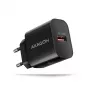 Sieninis įkroviklis Axagon ACU-QC18 QC 3.0 1× OUTPUT 18W, juodas