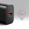 Sieninis įkroviklis Axagon ACU-QC18 QC 3.0 1× OUTPUT 18W, juodas