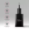 Sieninis įkroviklis Axagon ACU-QC18 QC 3.0 1× OUTPUT 18W, juodas