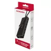 Axagon HUE-F7C 7 prievadų USB 3.2 Gen 1 plokščias aliumininis šakotuvas su įkrova, 7x USB-A, 30 cm USB-C kabelis, jungtis išoriniam maitinimui, juodas