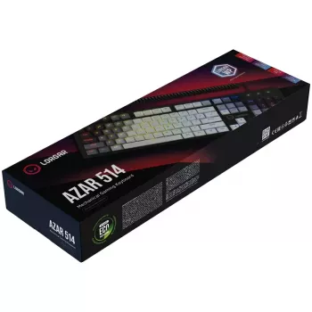 Mechaninė klaviatūra LORGAR Azar 514 White su RGB foniniu apšvietimu, ENG išdėstymas