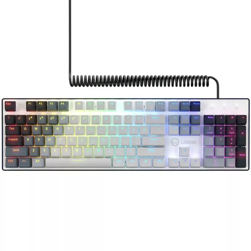 Mechaninė klaviatūra LORGAR Azar 514 White su RGB foniniu apšvietimu, ENG išdėstymas