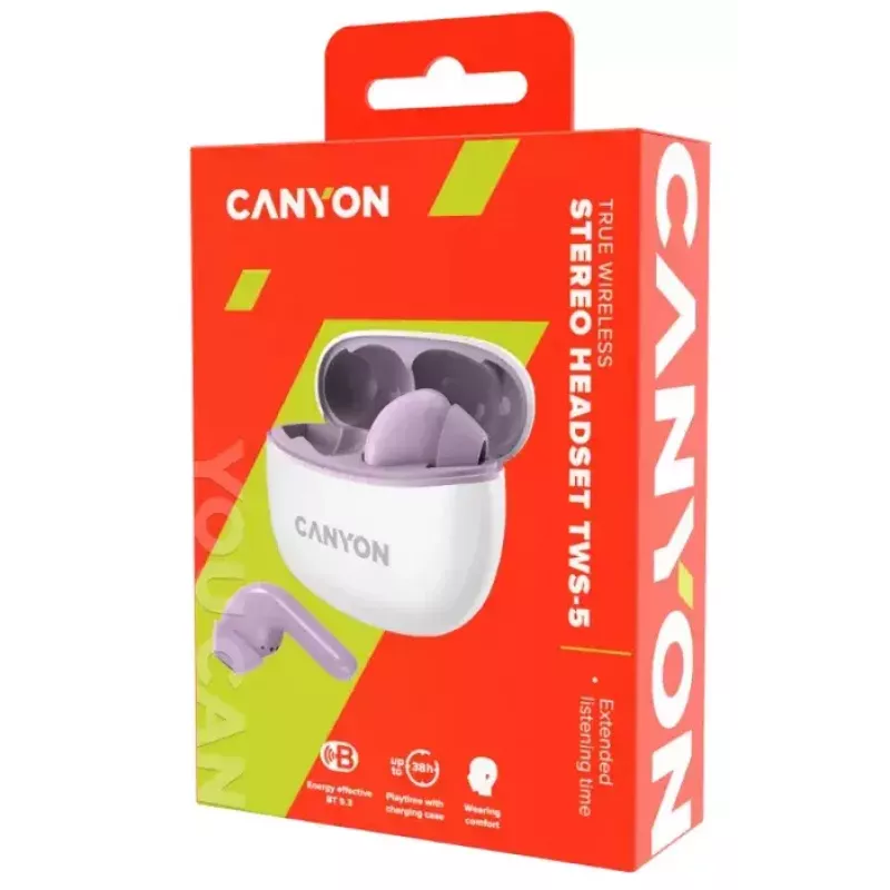 Ausinės belaidės Canyon TWS-5 (CNS-TWS5PU) violetinės