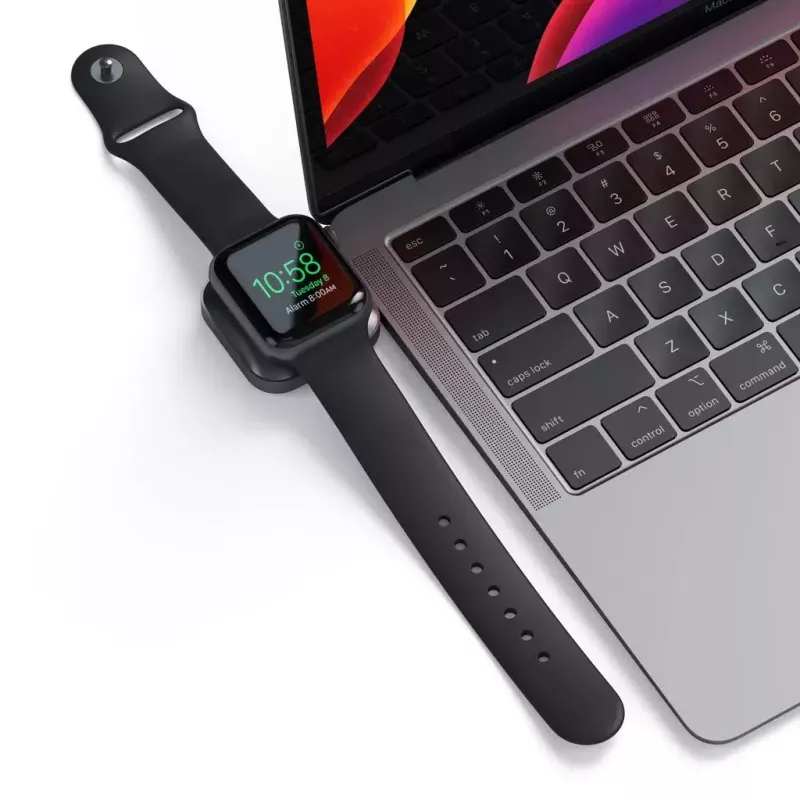 Įkrovimo stovas Satechi ST-TCMCAWM Apple Watch juodas sidabrinis baltas aliuminis