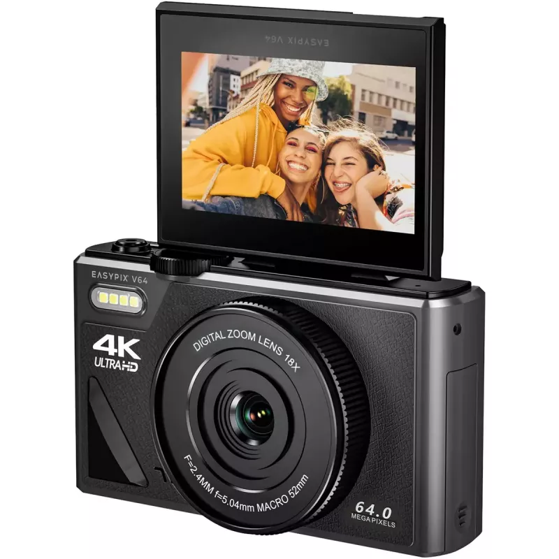 Skaitmeninis fotoaparatas EASYPIX V64 Flip 20203 – 16 MP, 1080p vaizdo įrašymas