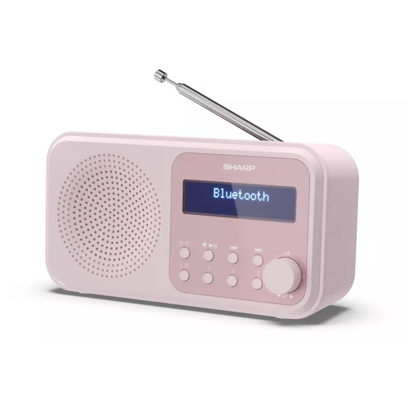 Nešiojamas radijas Sharp DR-P420 skaitmeninis imtuvas DAB DAB+ FM rožinis