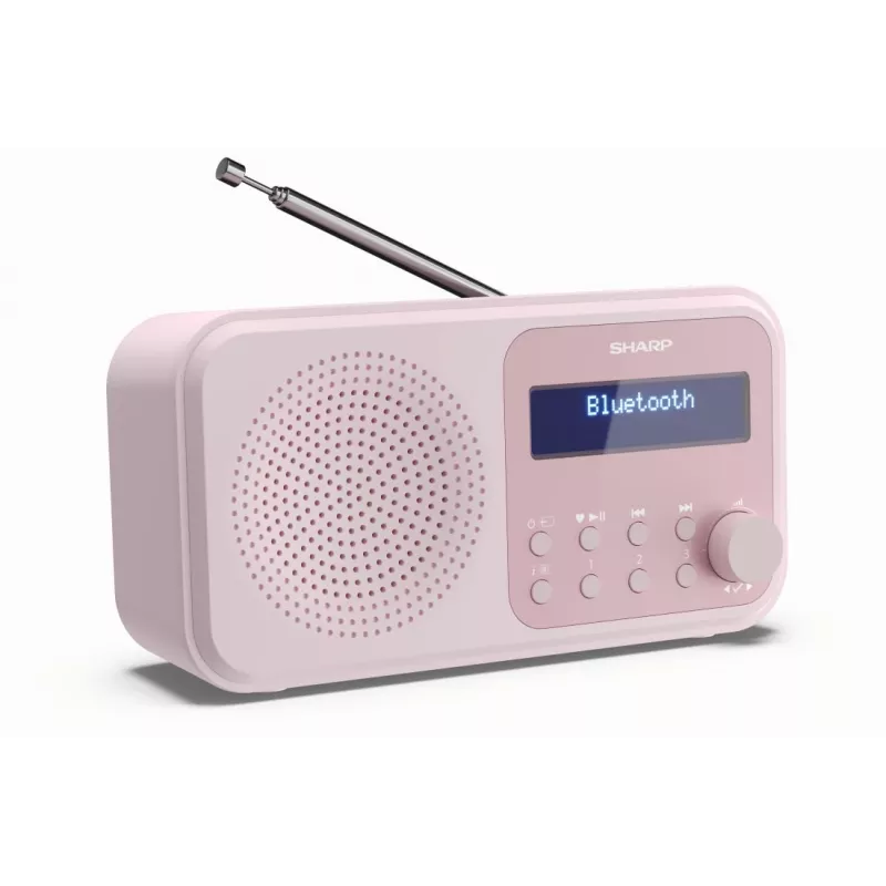 Nešiojamas radijas Sharp DR-P420 skaitmeninis imtuvas DAB DAB+ FM rožinis