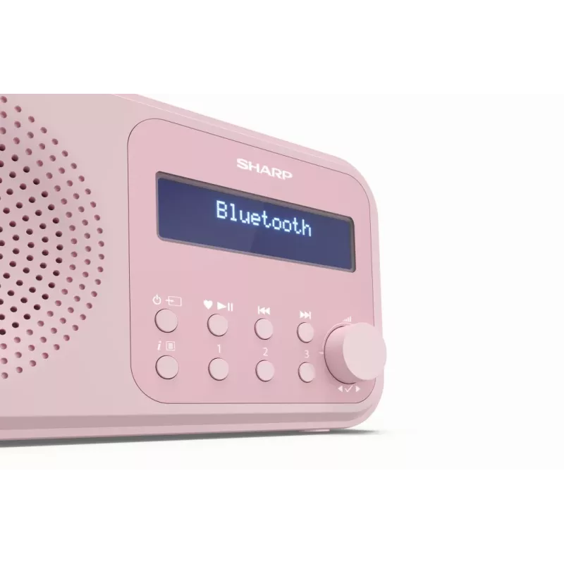 Nešiojamas radijas Sharp DR-P420 skaitmeninis imtuvas DAB DAB+ FM rožinis