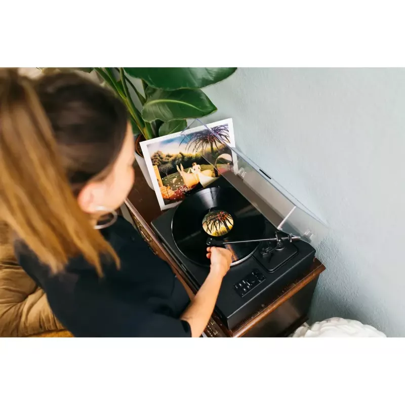 Pavarų diržu varomas vinilinis grotuvas Lenco LS-430BK juodas 40W Bluetooth