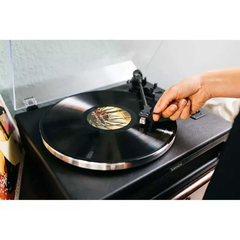 Pavarų diržu varomas vinilinis grotuvas Lenco LS-430BK juodas 40W Bluetooth