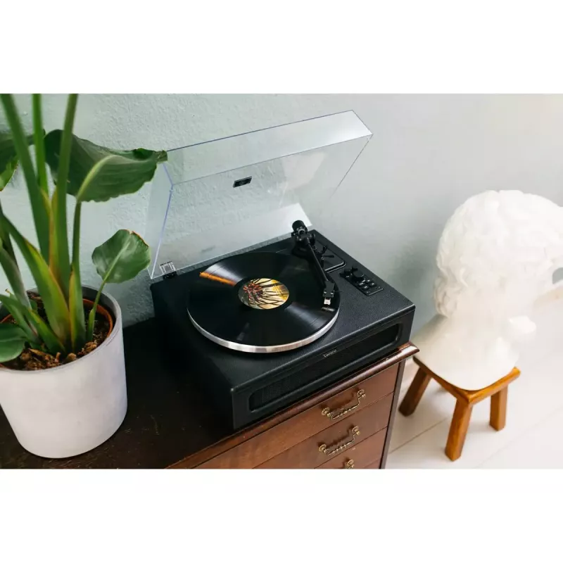 Pavarų diržu varomas vinilinis grotuvas Lenco LS-430BK juodas 40W Bluetooth