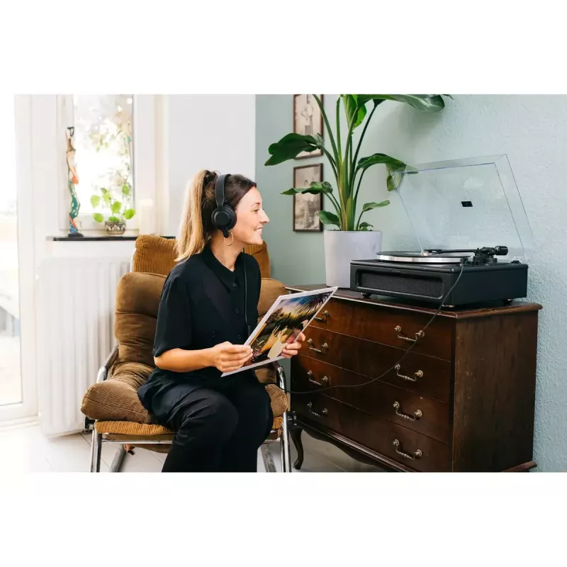 Pavarų diržu varomas vinilinis grotuvas Lenco LS-430BK juodas 40W Bluetooth