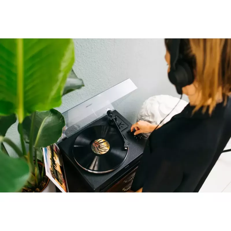 Pavarų diržu varomas vinilinis grotuvas Lenco LS-430BK juodas 40W Bluetooth