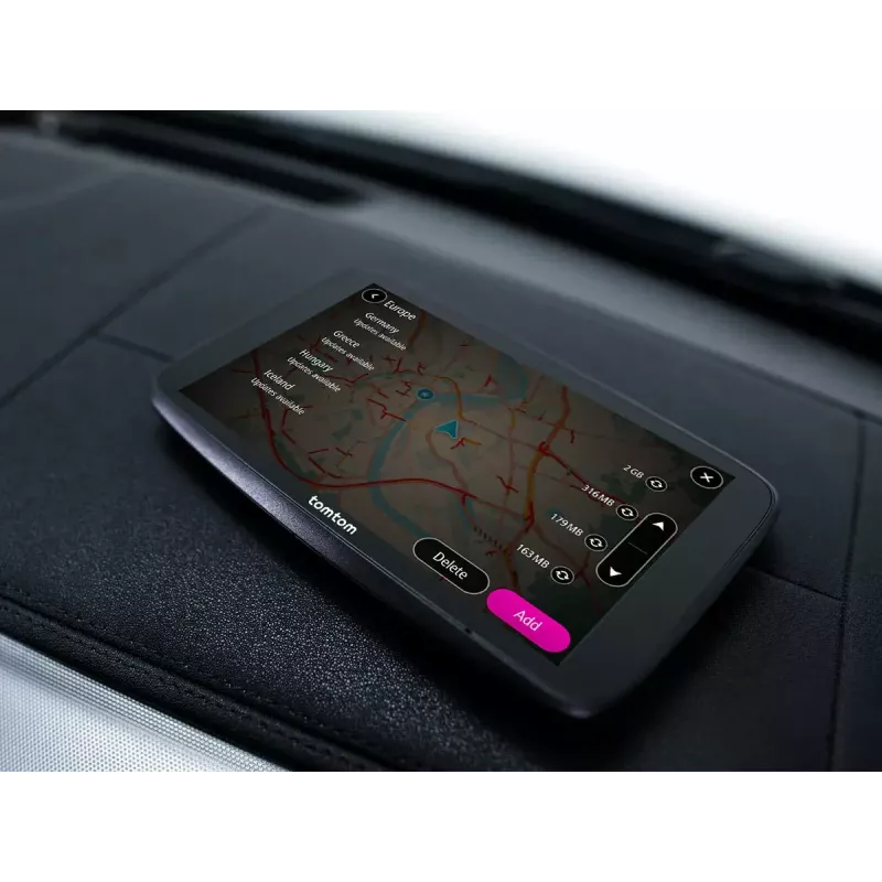 Nešiojamas GPS navigatorius TOMTOM GO su 7 colių jutikliniu ekranu, 32 GB, Europos žemėlapiais, juodas
