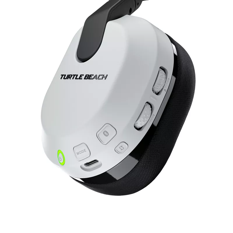 Turtle Beach Stealth 600 Gen 3 Baltas belaidis žaidimų ausinių komplektas PlayStation, PS5, PS4, PC ir mobiliems įrenginiams, 80 val. baterija, 50 mm garsiakalbiai, Bluetooth