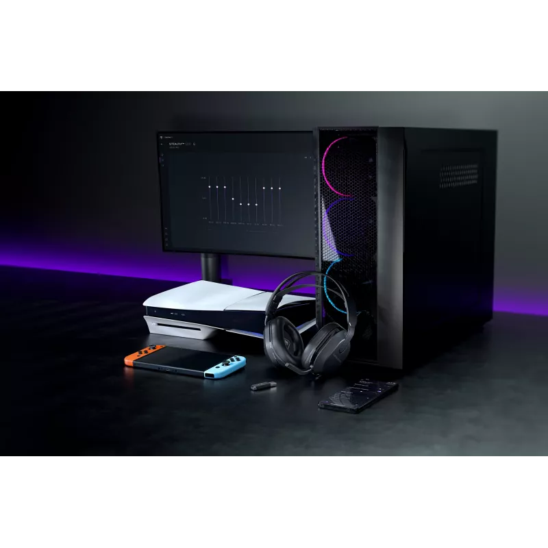 Turtle Beach Stealth 500 Juoda PlayStation belaidė žaidimų ausinė iki 40 val. baterijos ir Bluetooth PS5, PS4, PC ir mobiliajam