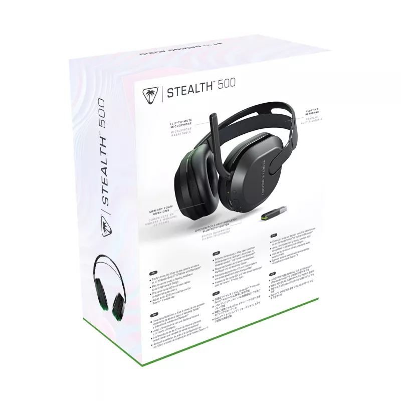 Turtle Beach Stealth 500 Black Xbox belaidė žaidimų ausinė iki 40 val. baterijos, skirta Xbox Series X/S, Xbox One, Bluetooth, PC ir mobiliems įrenginiams