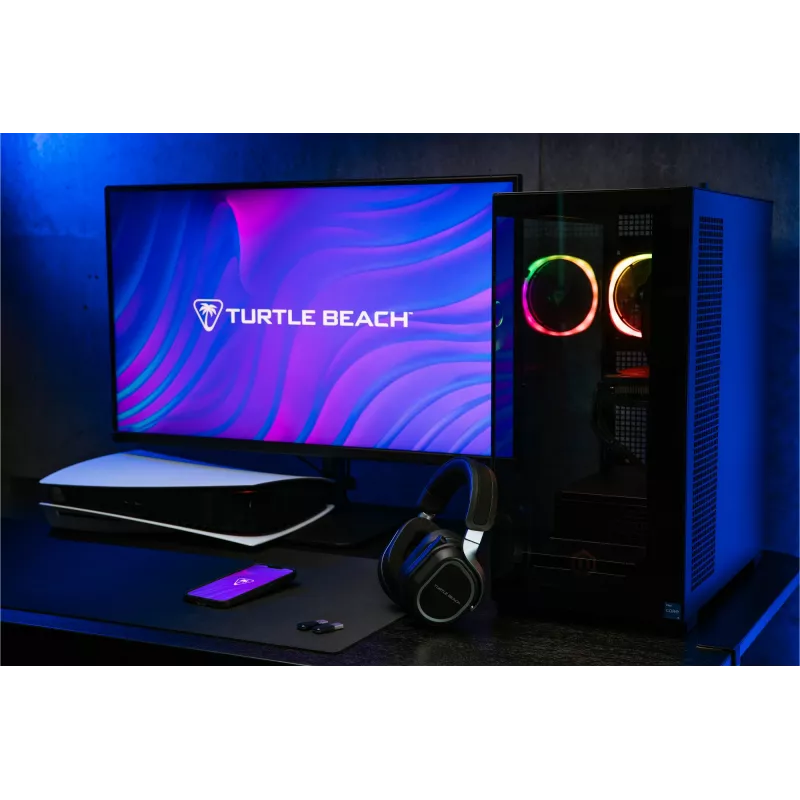 Turtle Beach Stealth 700 Black PlayStation belaidės žaidimų ausinės su 80 val. baterija, Bluetooth, dviem siųstuvais ir 60 mm garsiakalbiais, skirtos PS5, PS4, PC ir mobiliems įrenginiams