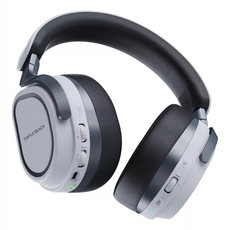 Turtle Beach Stealth 700 White belaidžiai žaidimų ausinės su Bluetooth, 80 valandų baterija, 60 mm garsiakalbiais, PS5, PS4, PC ir mobiliesiems