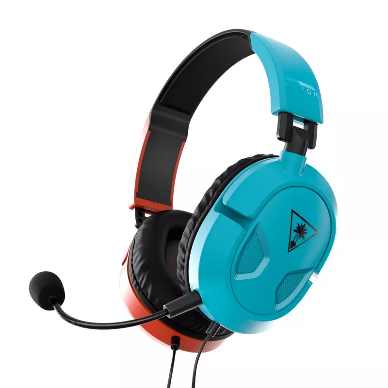 Turtle Beach Recon 50 ausinės su mikrofonu, laidinės, galvos lankas, žaidimams, mėlyna, raudona