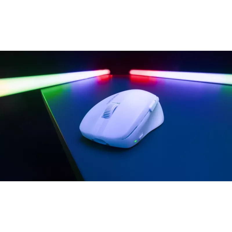 Turtle Beach Pure Air Balta – itin lengva belaidė ergonominė RGB žaidimų pelė, 26K DPI optinis jutiklis, 125h baterija, RGB apšvietimas
