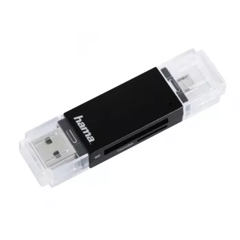 Hama Basic USB 2.0 OTG kortelių skaitytuvas, SD/microSD, juodas