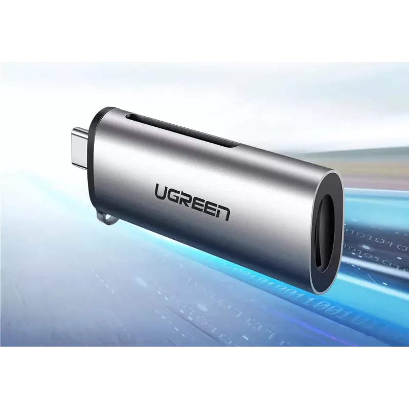Kortelių skaitytuvas Ugreen 50704 USB 3.2 Gen 1 (3.1 Gen 1) Type-C pilka