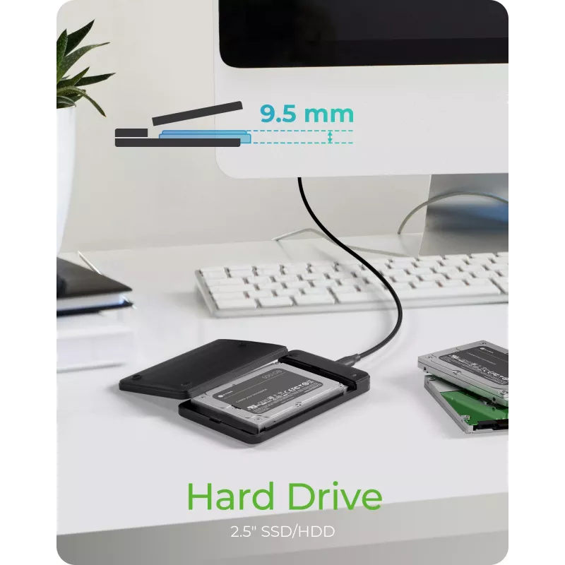 ICY BOX IB-201T-CU31 SSD dėklas 2,5 colio juodas