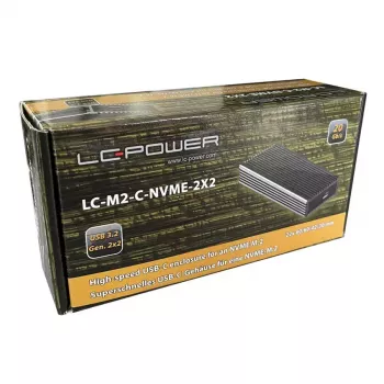 Išorinis SSD korpusas LC-Power LC-M2-C-NVME-2X2, aliuminis, juodas