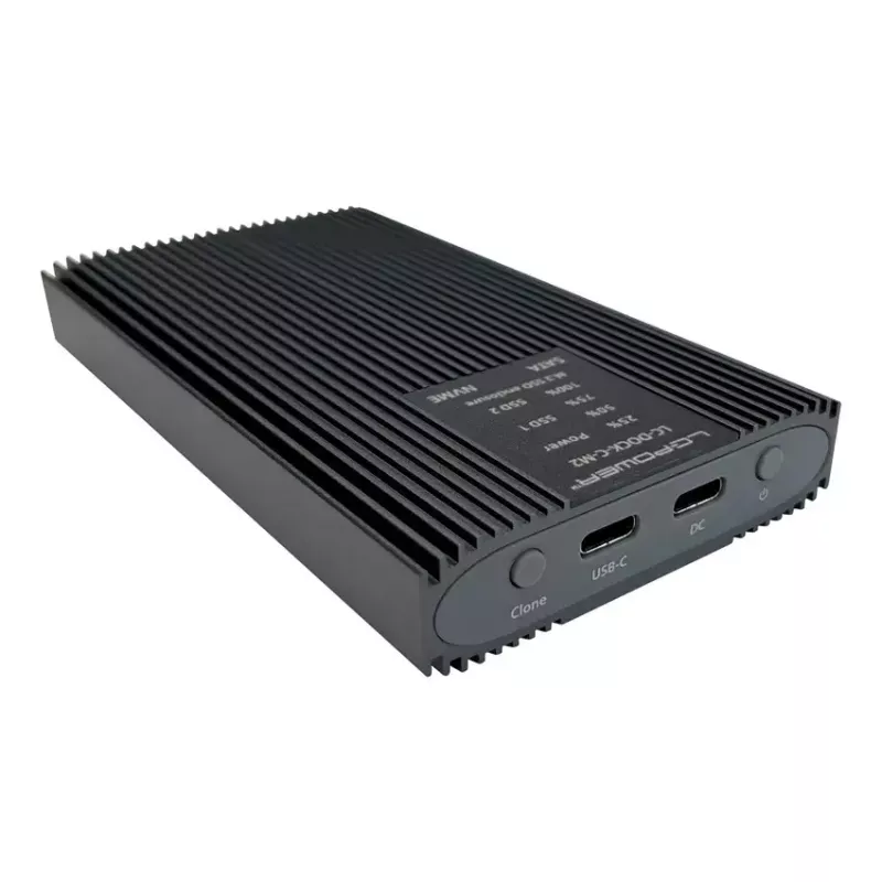 Išorinis SSD dėklas LC-DOCK-C-M2 2 M.2 diskams 10 Gbit/s Antracitas