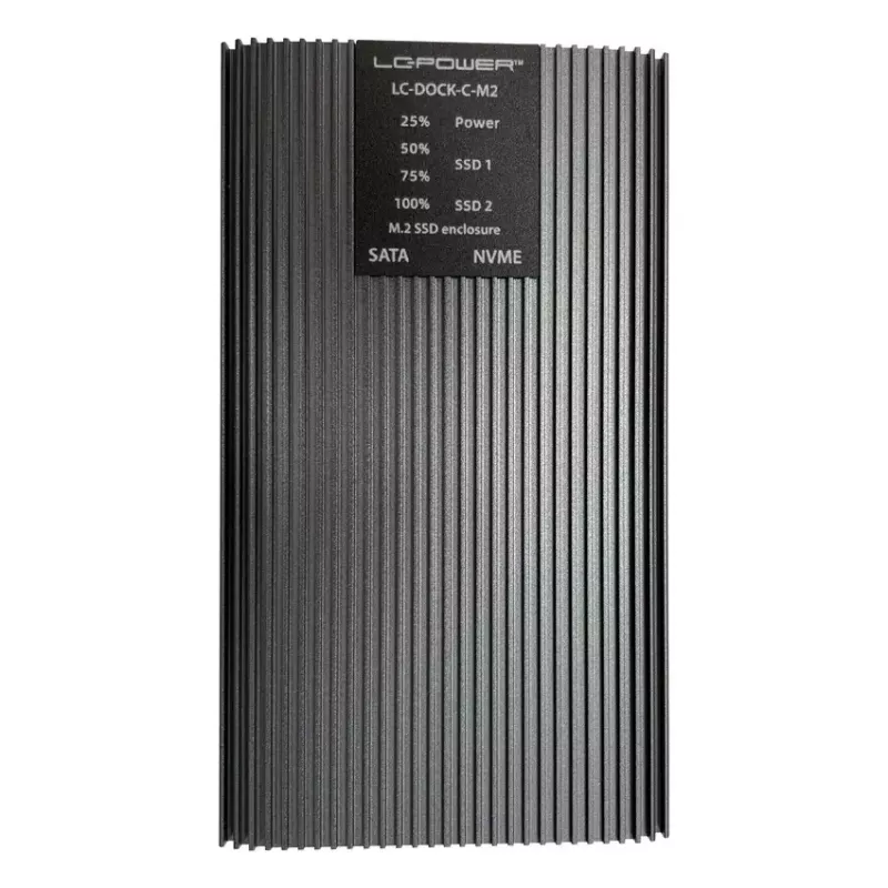 Išorinis SSD dėklas LC-DOCK-C-M2 2 M.2 diskams 10 Gbit/s Antracitas
