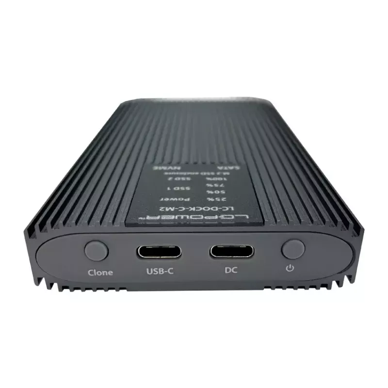 Išorinis SSD dėklas LC-DOCK-C-M2 2 M.2 diskams 10 Gbit/s Antracitas