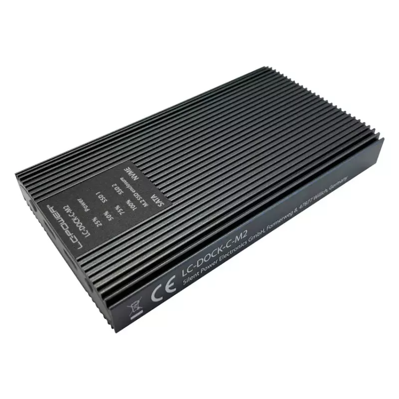 Išorinis SSD dėklas LC-DOCK-C-M2 2 M.2 diskams 10 Gbit/s Antracitas