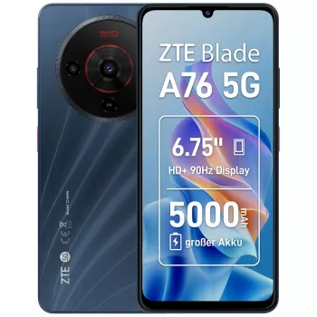 Išmanusis telefonas ZTE Blade A76 5G 6,75 colio 6 GB 128 GB juodas