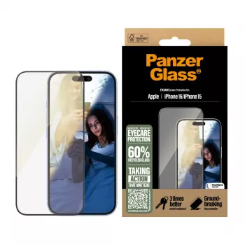 Apsauginis stiklas EyeCare PanzerGlass iPhone '24 6,1 colio | 15 | Ultra-Wide Fit