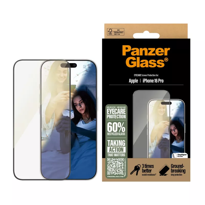 PanzerGlass EyeCare ekrano apsauga iPhone '24 6,3 colio Pro Ultra-Wide Fit