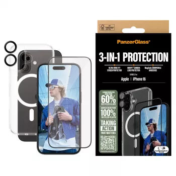 3-in-1 apsaugos rinkinys PanzerGlass iPhone '24 6,1 colio