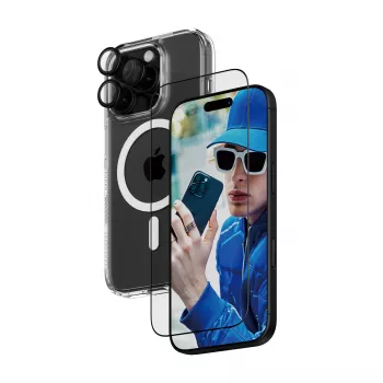 3 viename apsaugos rinkinys PanzerGlass iPhone '24 6,3 colio Pro
