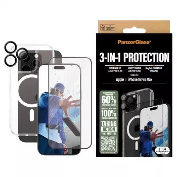 PanzerGlass ® 3-in-1 apsaugos rinkinys iPhone 16 Pro Max