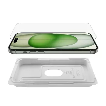 Belkin ScreenForce apsauginis stiklas iPhone 15 Plus, atsparus smūgiams ir įbrėžimams, grūdintas stiklas
