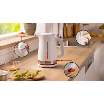 Bosch TWK4M221 virdulys 1.7 L 2400 W Baltas