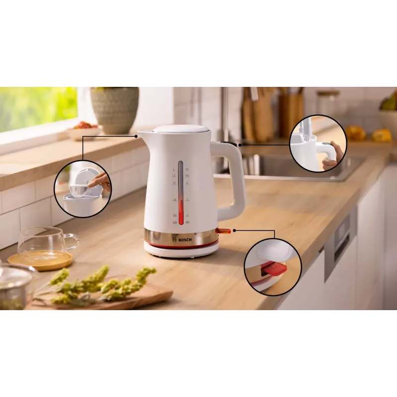 Bosch TWK4M221 virdulys 1.7 L 2400 W Baltas