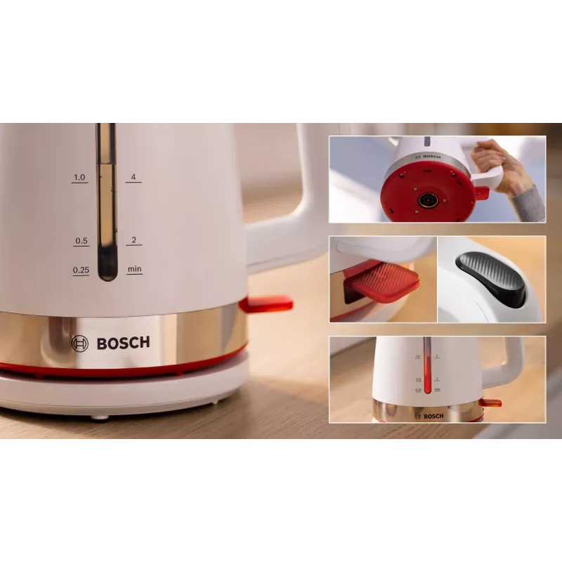 Bosch TWK4M221 virdulys 1.7 L 2400 W Baltas